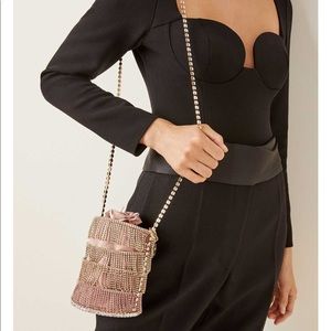 Rosantica Ginger Crystal Satin Bucket Bag